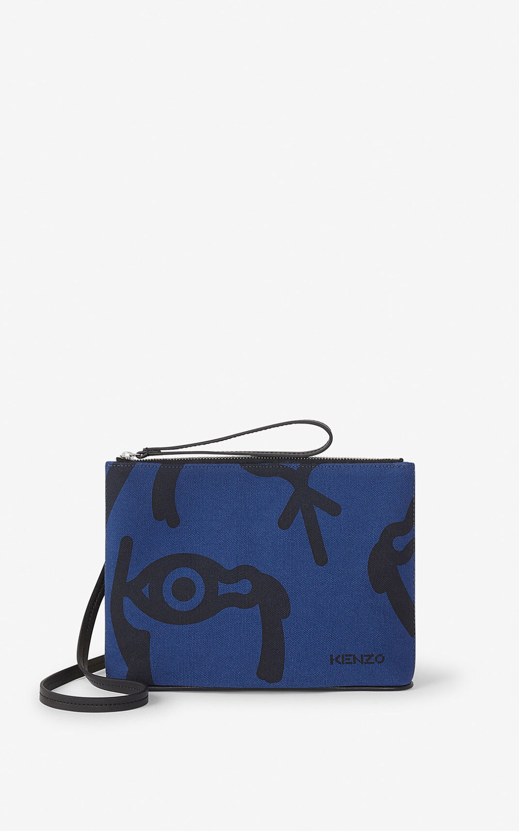 Kenzo Arc canvas pouch and shoulder ストラップ ショルダーバッグ メンズ 青 - VNSTXG139